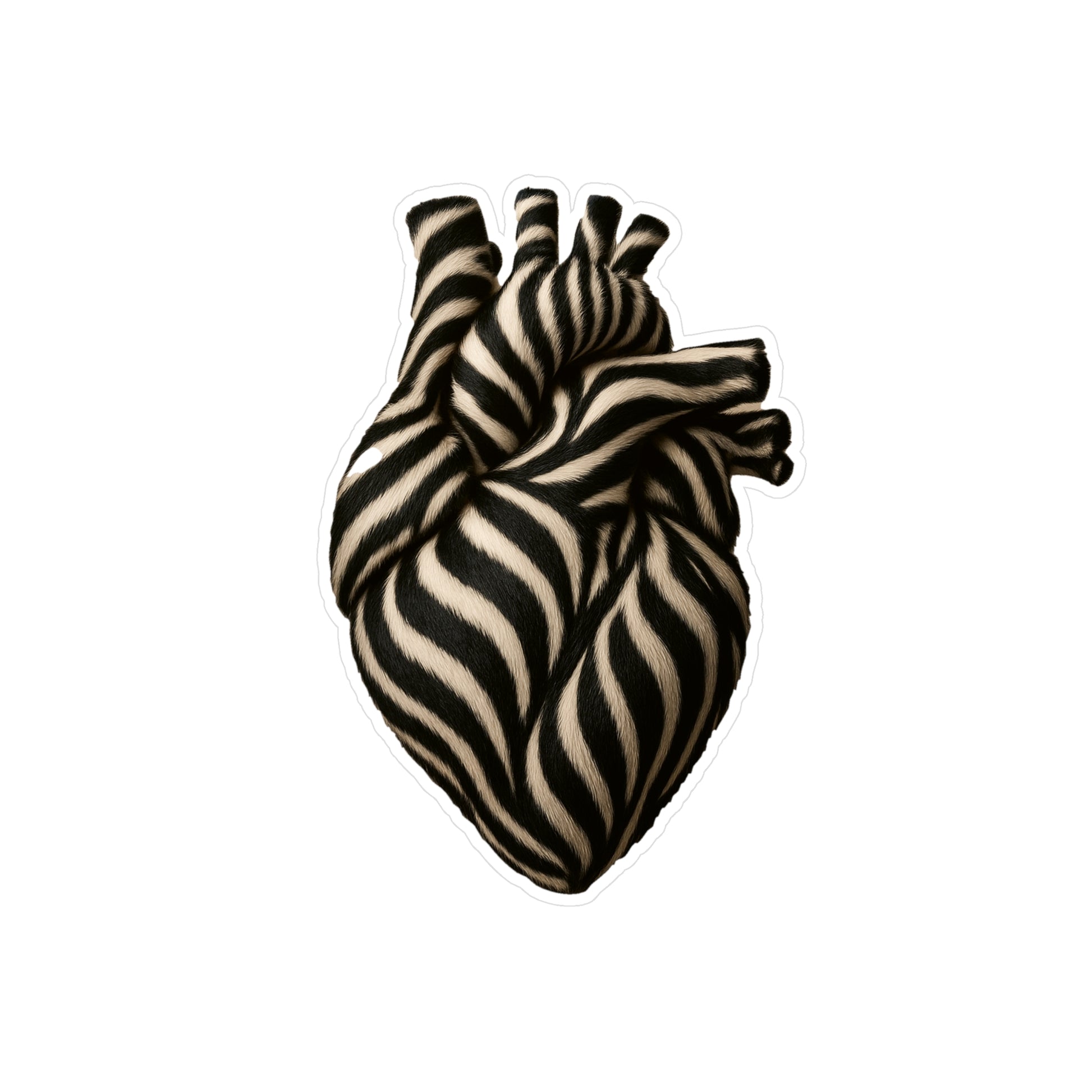 Stilvoller Vinyl-Aufkleber – Künstlerisches Zebra-Herz für Laptop, Journal, Scrapbooking, Deko & Geschenke