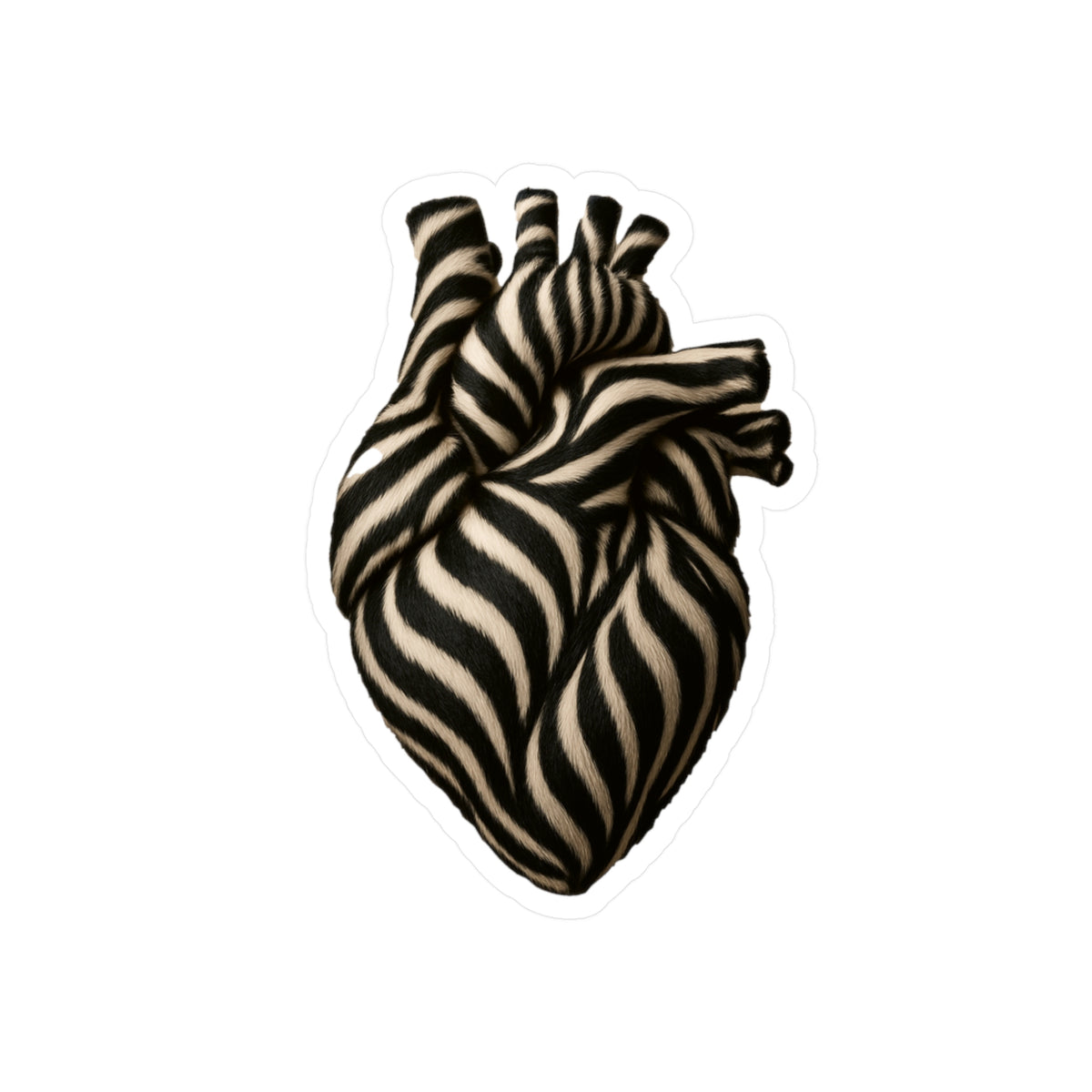Stilvoller Vinyl-Aufkleber – Künstlerisches Zebra-Herz für Laptop, Journal, Scrapbooking, Deko & Geschenke