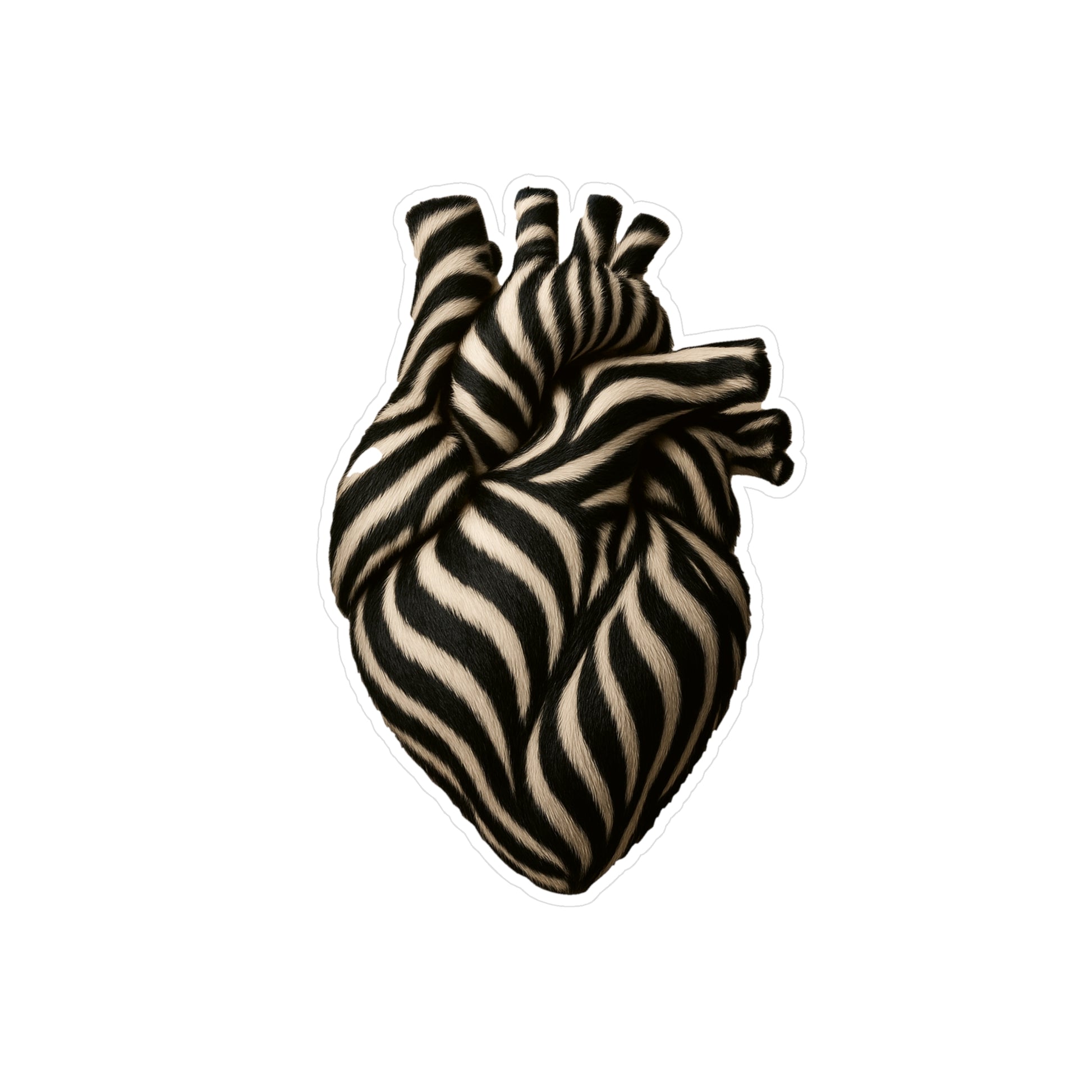 Stilvoller Vinyl-Aufkleber – Künstlerisches Zebra-Herz für Laptop, Journal, Scrapbooking, Deko & Geschenke