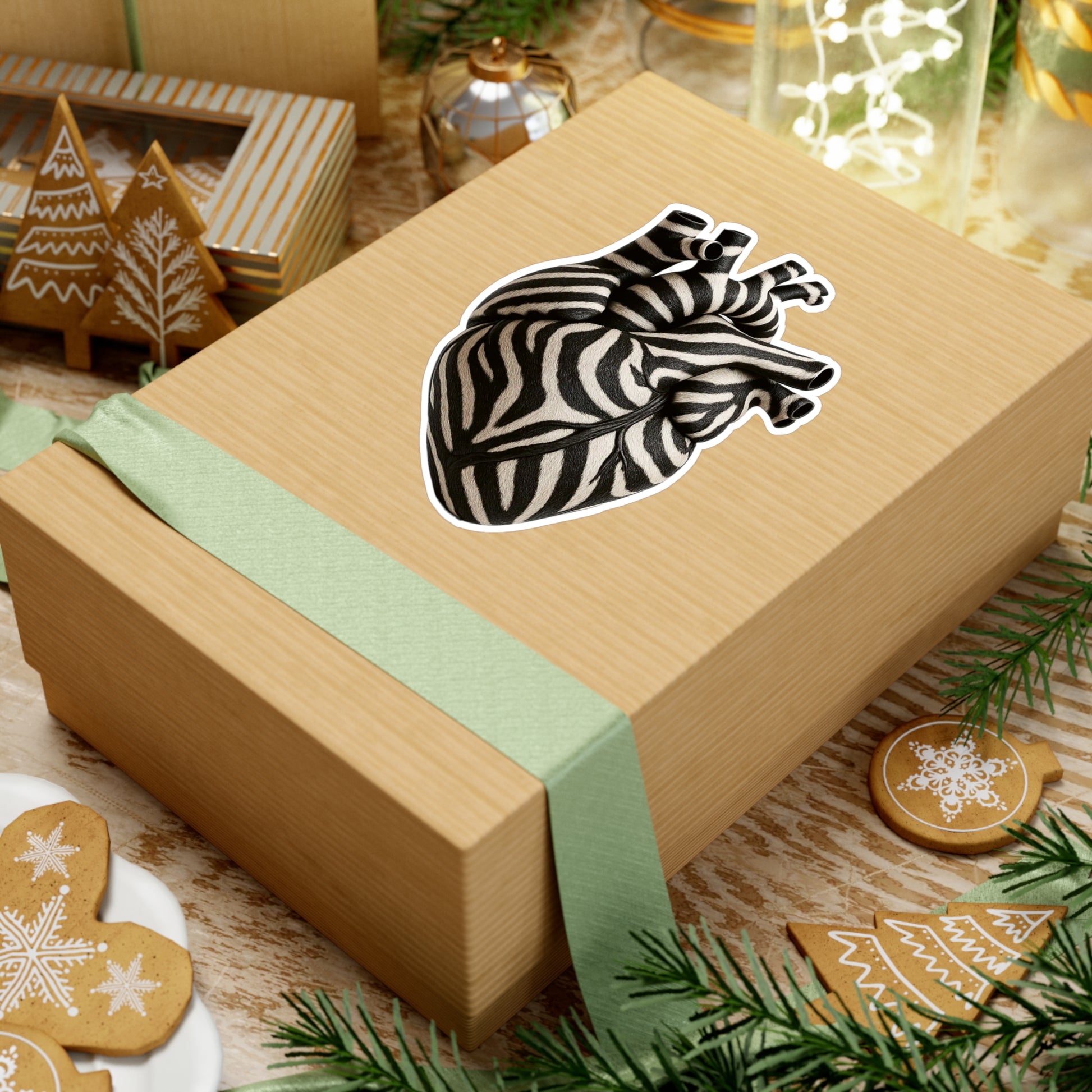 Copy of Stilvoller Vinyl-Aufkleber – Künstlerisches Zebra-Herz für Laptop, Journal, Scrapbooking, Deko & Geschenke