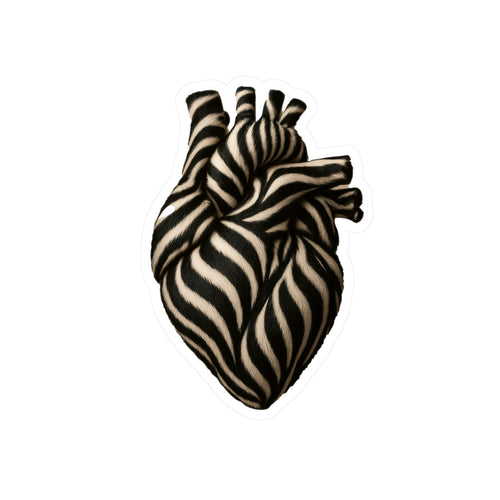 Stilvoller Vinyl-Aufkleber – Künstlerisches Zebra-Herz für Laptop, Journal, Scrapbooking, Deko & Geschenke