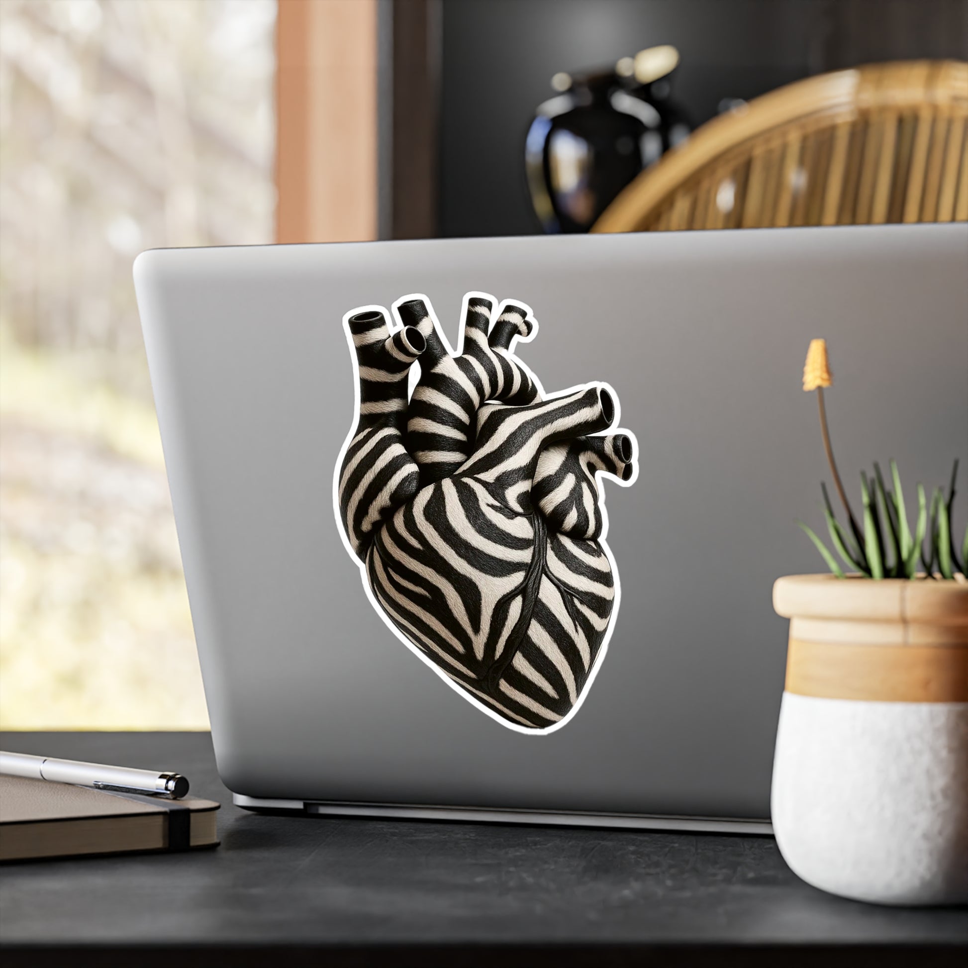 Copy of Stilvoller Vinyl-Aufkleber – Künstlerisches Zebra-Herz für Laptop, Journal, Scrapbooking, Deko & Geschenke